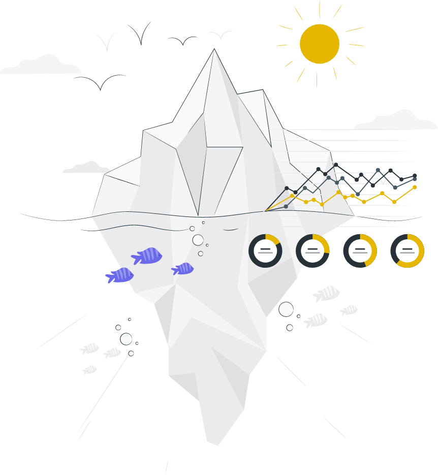 Iceberg with Data Charts