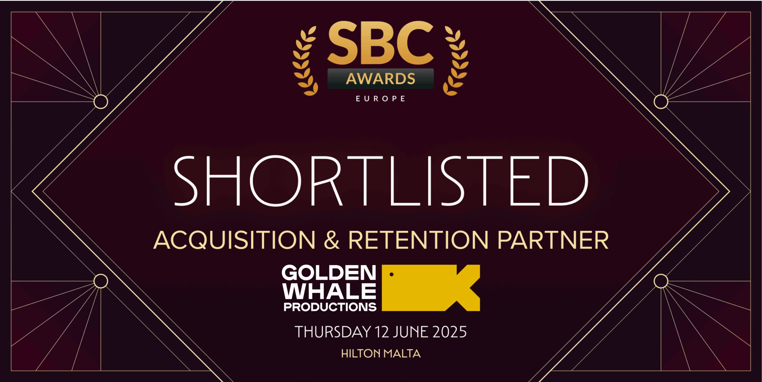 Golden Whale nominated at SBC Awards Europe 2025
