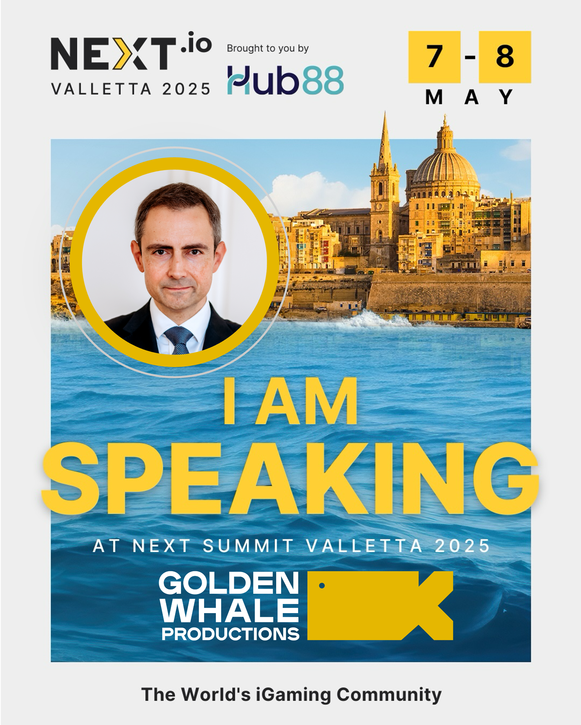 Eberhard Dürrschmid, CEO of Golden Whale, speaking at NEXT Valletta 2025