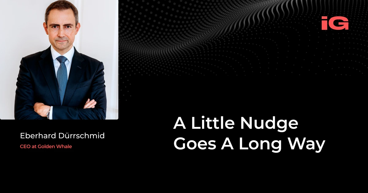 Article on iGwire.com by Golden Whale CEO Eberhard Dürrschmid: "A little nudge goes a long way"